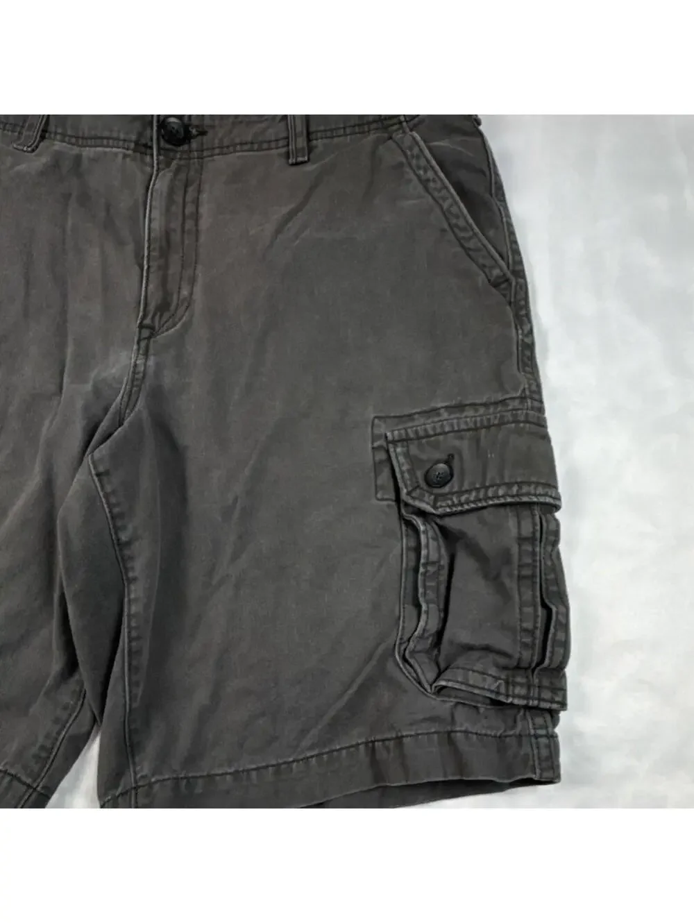 Urban Pipeline‎ Gray Cotton Cargo Shorts Button Zip Pockets Flat Front Men